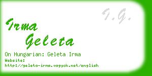 irma geleta business card